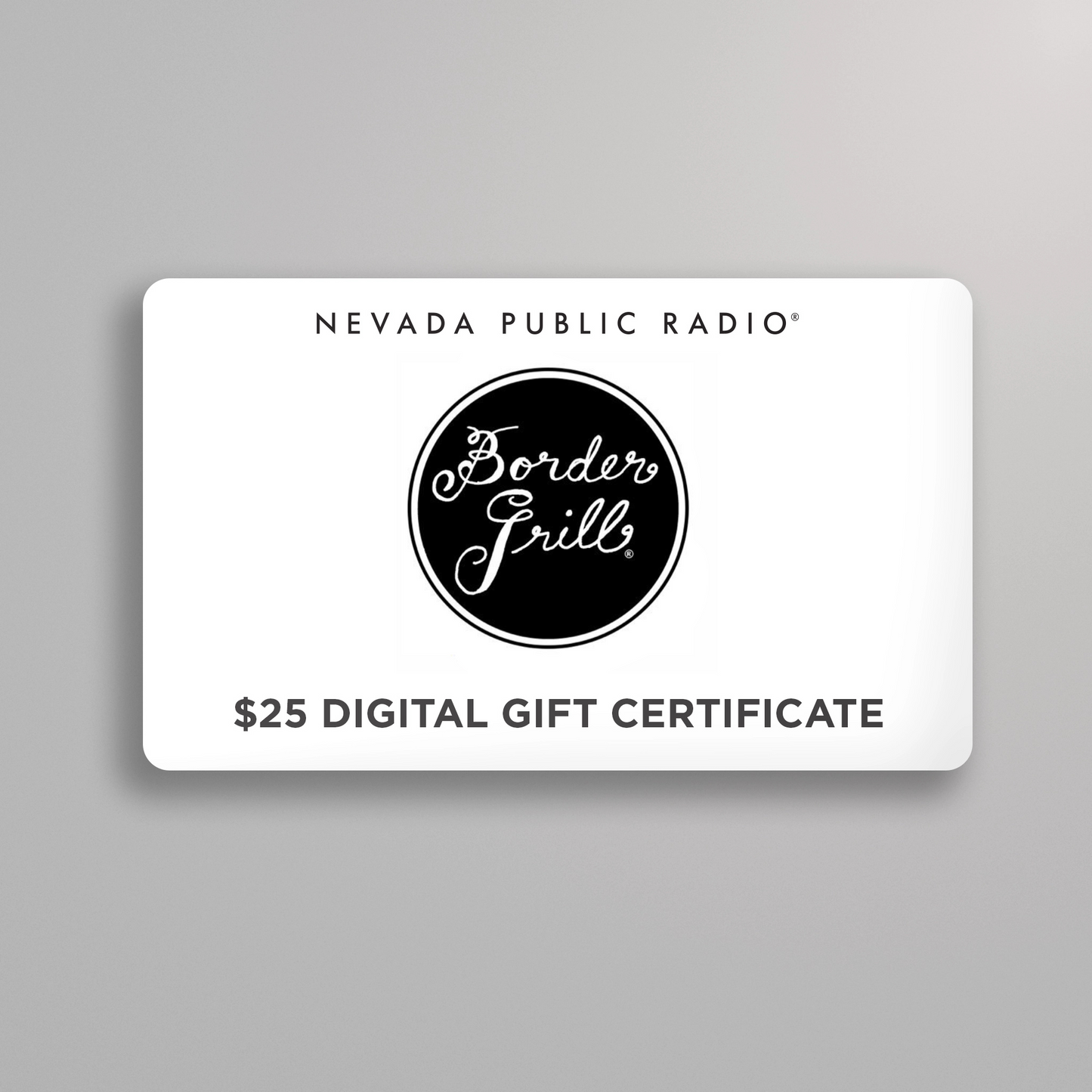 $25 Border Grill Certificate