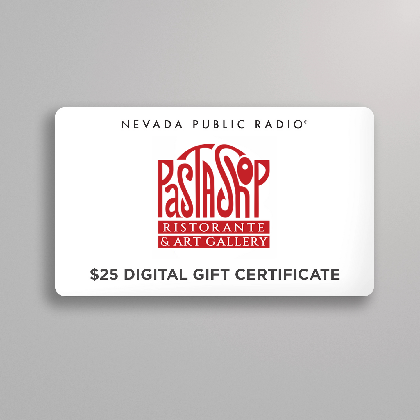 $25 Pasta Shop Certificate