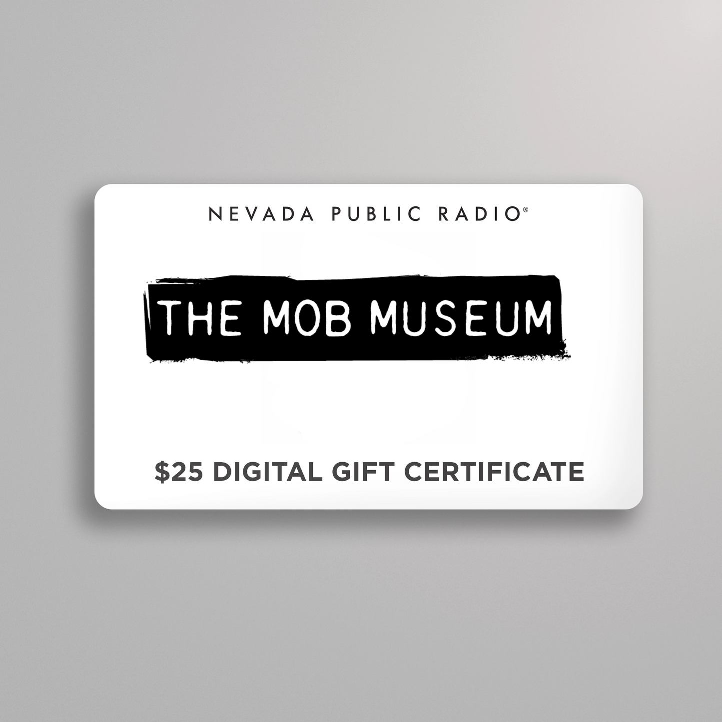 $25 Mob Museum Certificate
